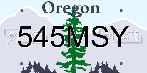 545MSY Oregon License Plate