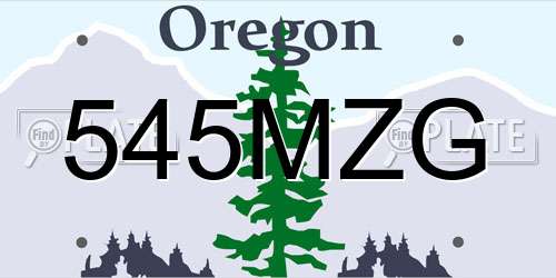 545MZG Oregon License Plate