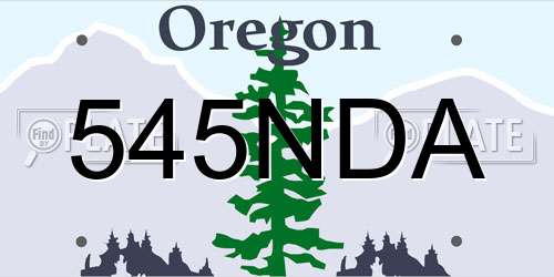 545NDA Oregon License Plate