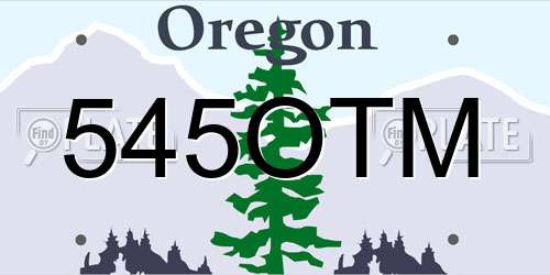 545OTM Oregon License Plate