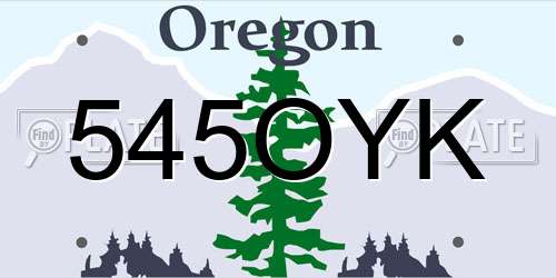 545OYK Oregon License Plate