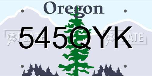 545QYK Oregon License Plate