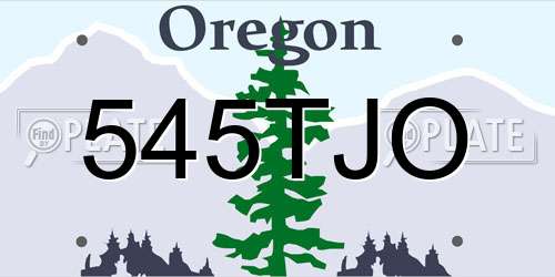 545TJO Oregon License Plate