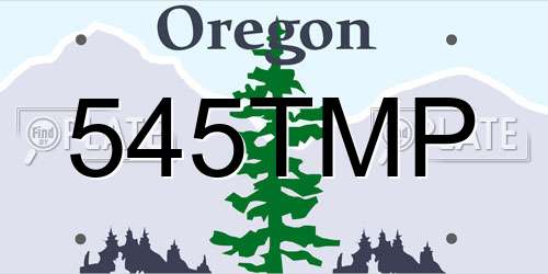 545TMP Oregon License Plate