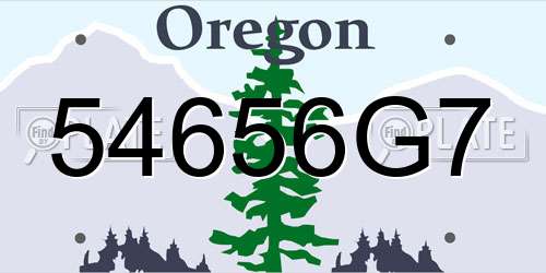 54656G7 Oregon License Plate