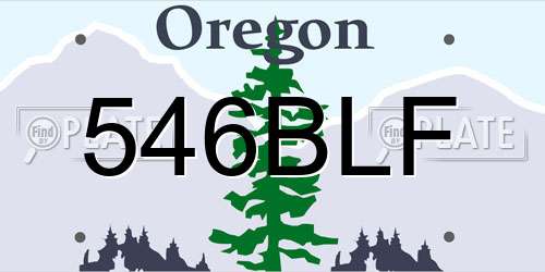 546BLF Oregon License Plate