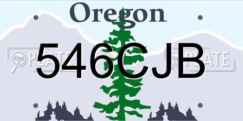 546CJB Oregon License Plate
