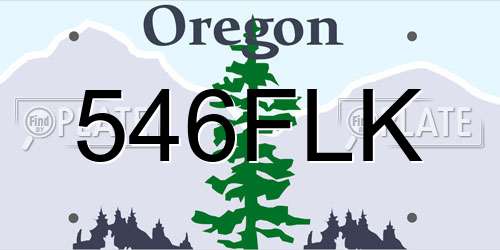 546FLK Oregon License Plate