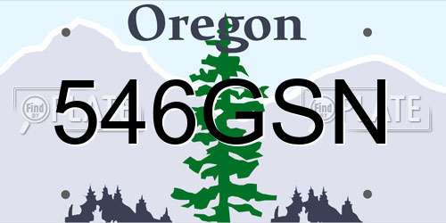546GSN Oregon License Plate