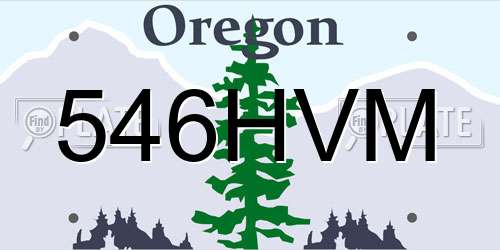 546HVM Oregon License Plate