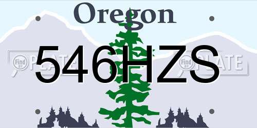 546HZS Oregon License Plate