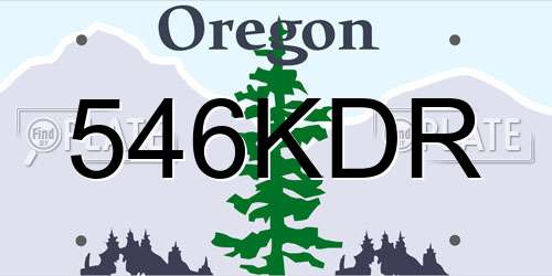 546KDR Oregon License Plate