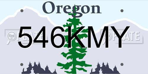 546KMY Oregon License Plate
