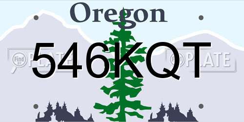 546KQT Oregon License Plate