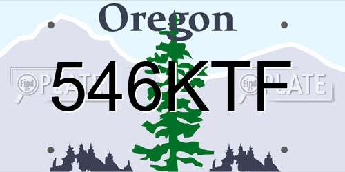546KTF Oregon License Plate