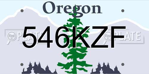 546KZF Oregon License Plate