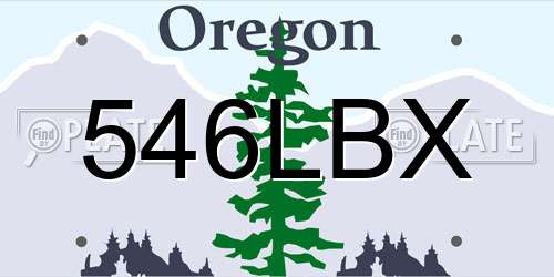 546LBX Oregon License Plate