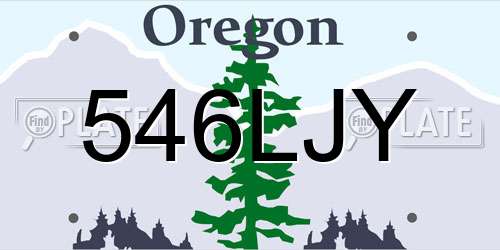 546LJY Oregon License Plate