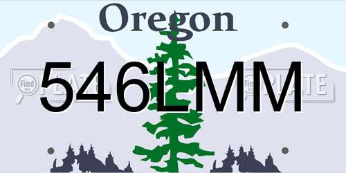 546LMM Oregon License Plate