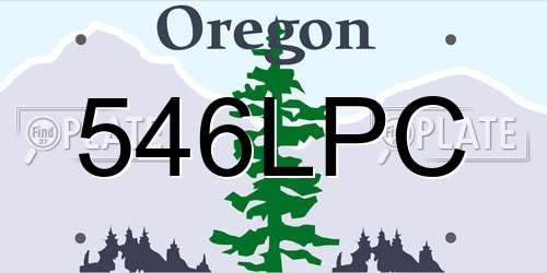 546LPC Oregon License Plate