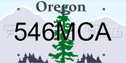 546MCA Oregon License Plate