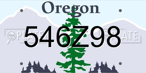 546Z98 Oregon License Plate