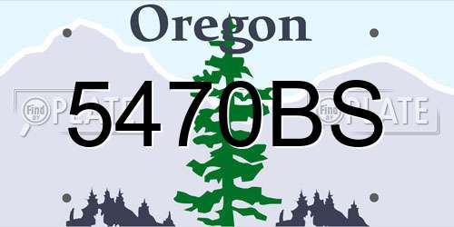 5470BS Oregon License Plate