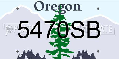 5470SB Oregon License Plate