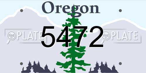 5472 Oregon License Plate