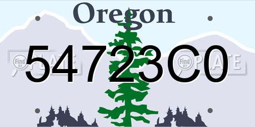54723C0 Oregon License Plate