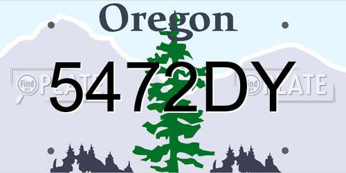 5472DY Oregon License Plate