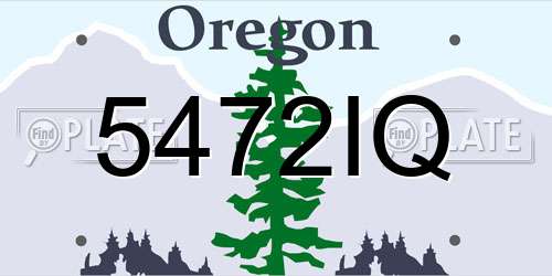 5472IQ Oregon License Plate