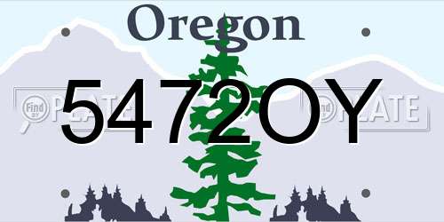 5472OY Oregon License Plate