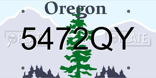 5472QY Oregon License Plate