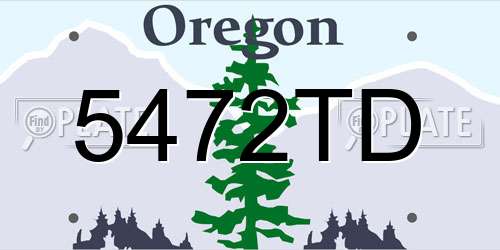 5472TD Oregon License Plate