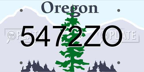 5472ZO Oregon License Plate
