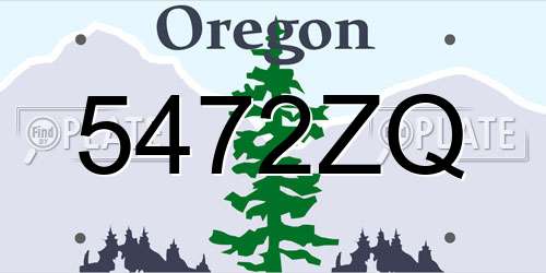 5472ZQ Oregon License Plate