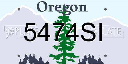 5474SI Oregon License Plate