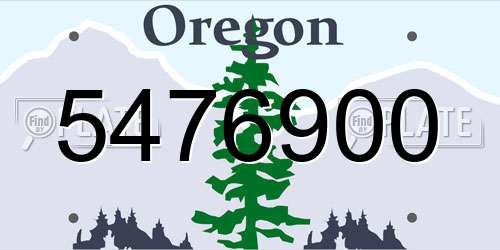 5476900 Oregon License Plate