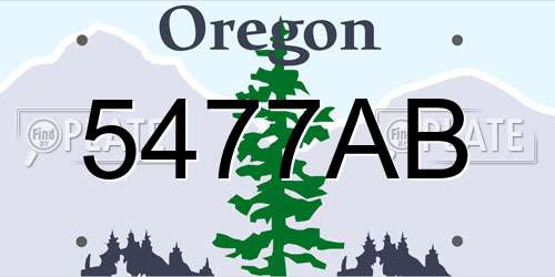5477AB Oregon License Plate