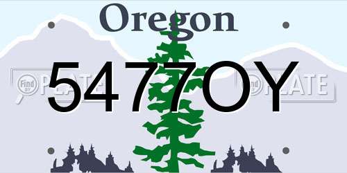 5477OY Oregon License Plate
