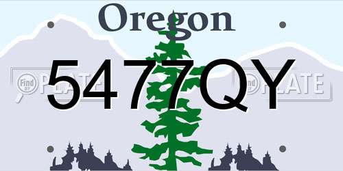 5477QY Oregon License Plate