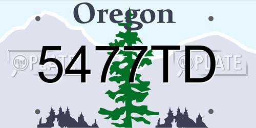 5477TD Oregon License Plate