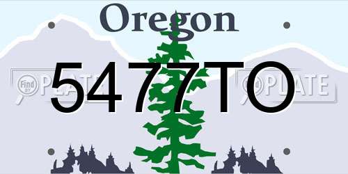 5477TO Oregon License Plate