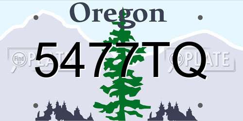 5477TQ Oregon License Plate