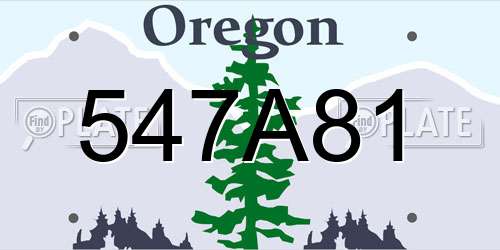 547A81 Oregon License Plate