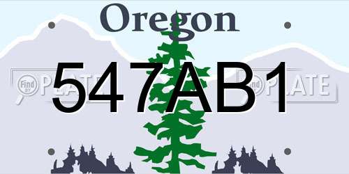 547AB1 Oregon License Plate