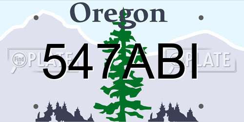 547ABI Oregon License Plate