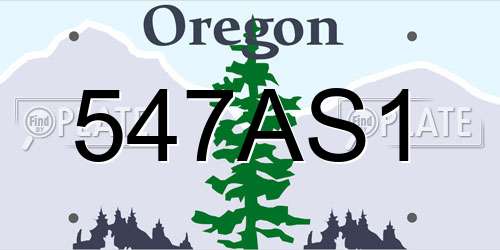 547AS1 Oregon License Plate
