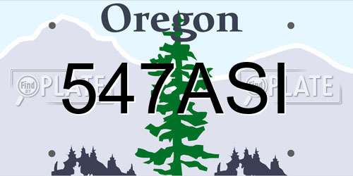 547ASI Oregon License Plate
